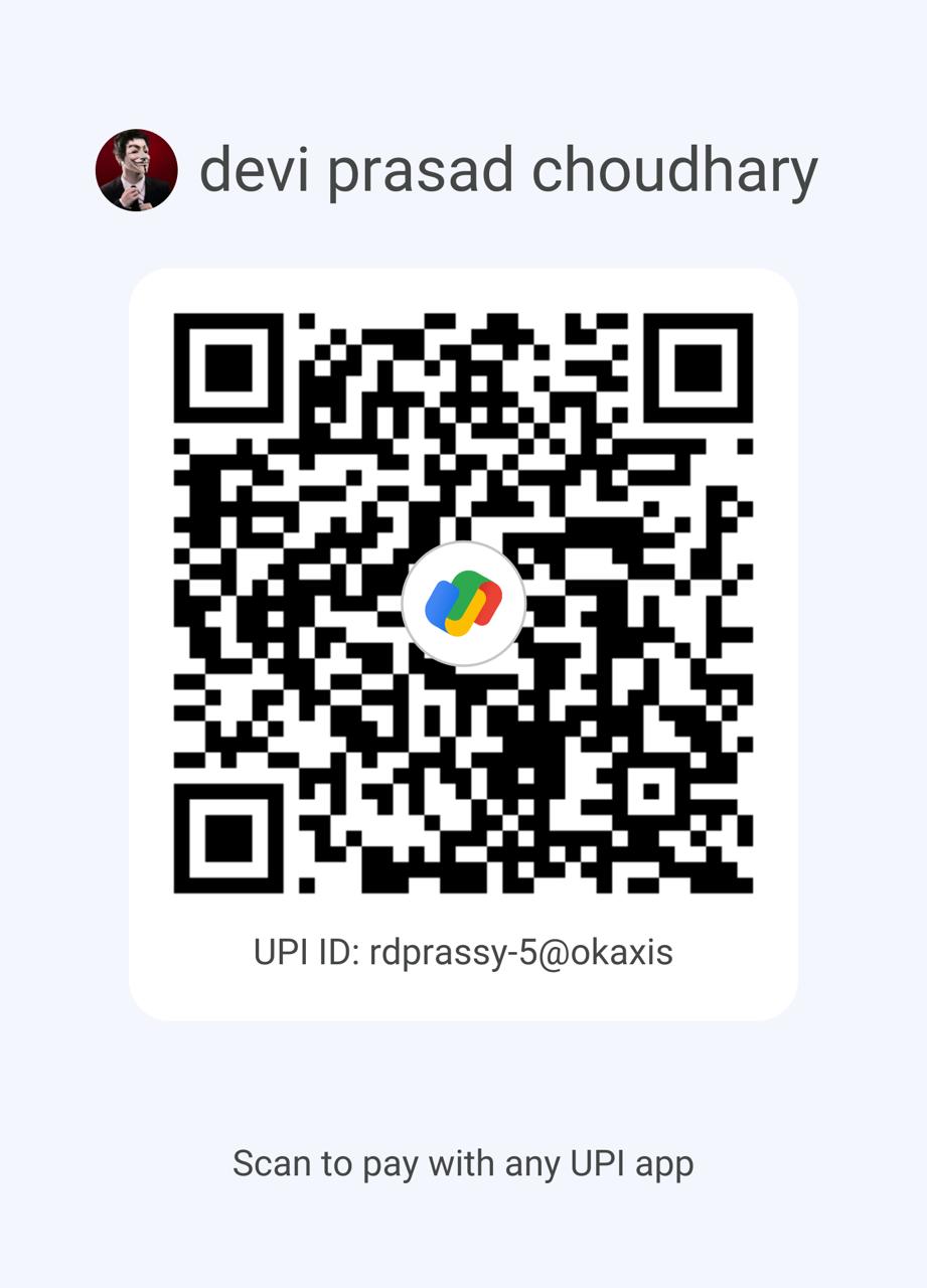 Google Pay QR code for devi prasad choudhary, UPI ID rdprassy-5@okaxis