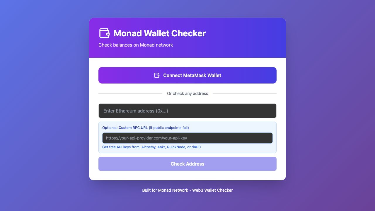 Monad Wallet Checker interface