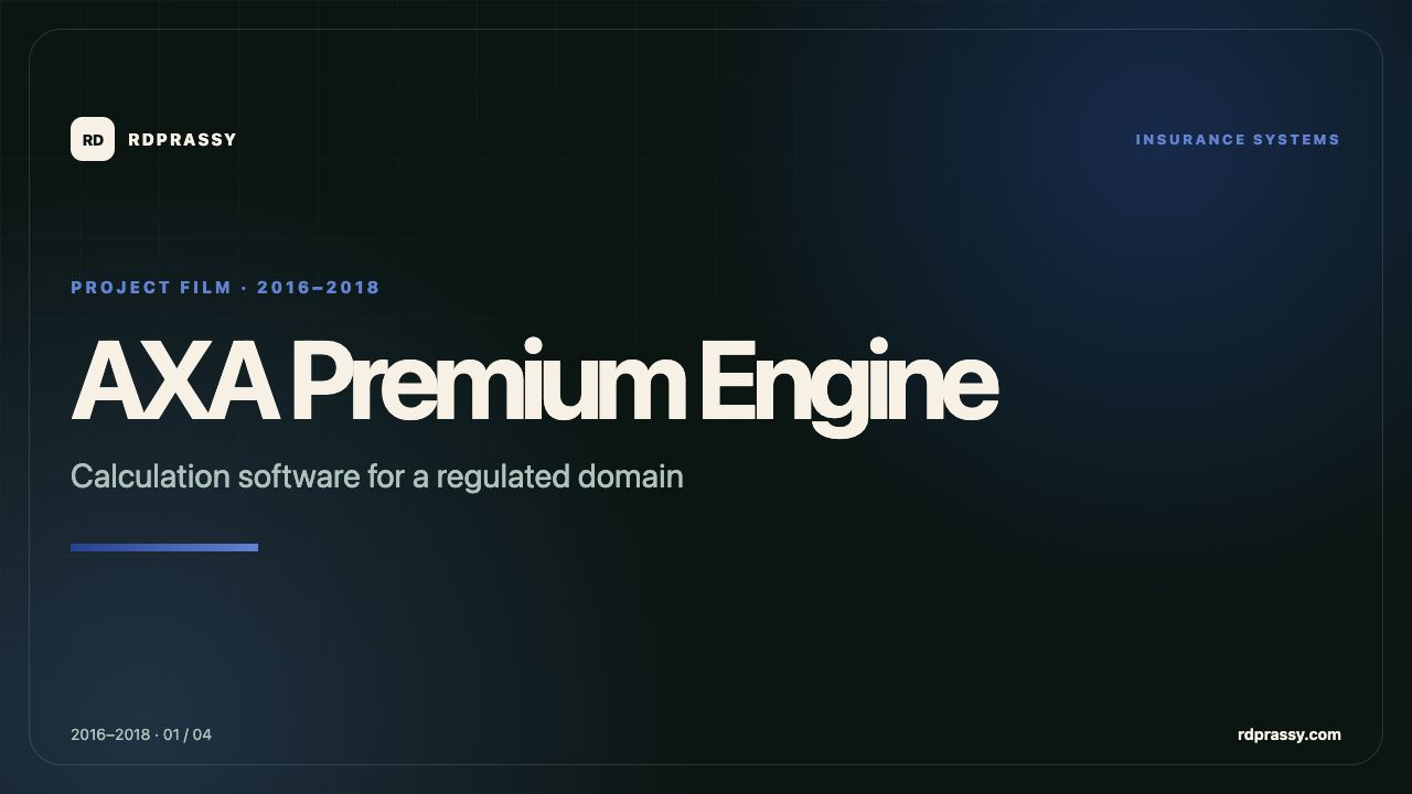 AXA Premium Engine: Calculation software for a regulated domain