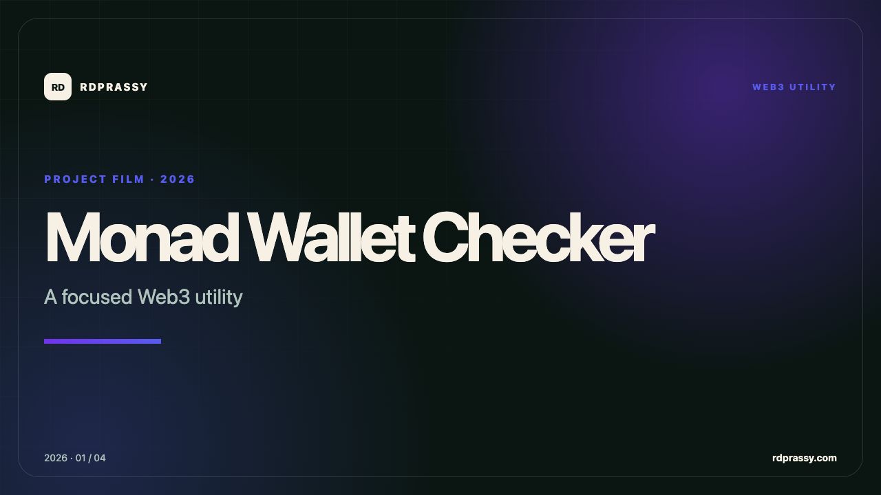 Monad Wallet Checker: A focused Web3 utility
